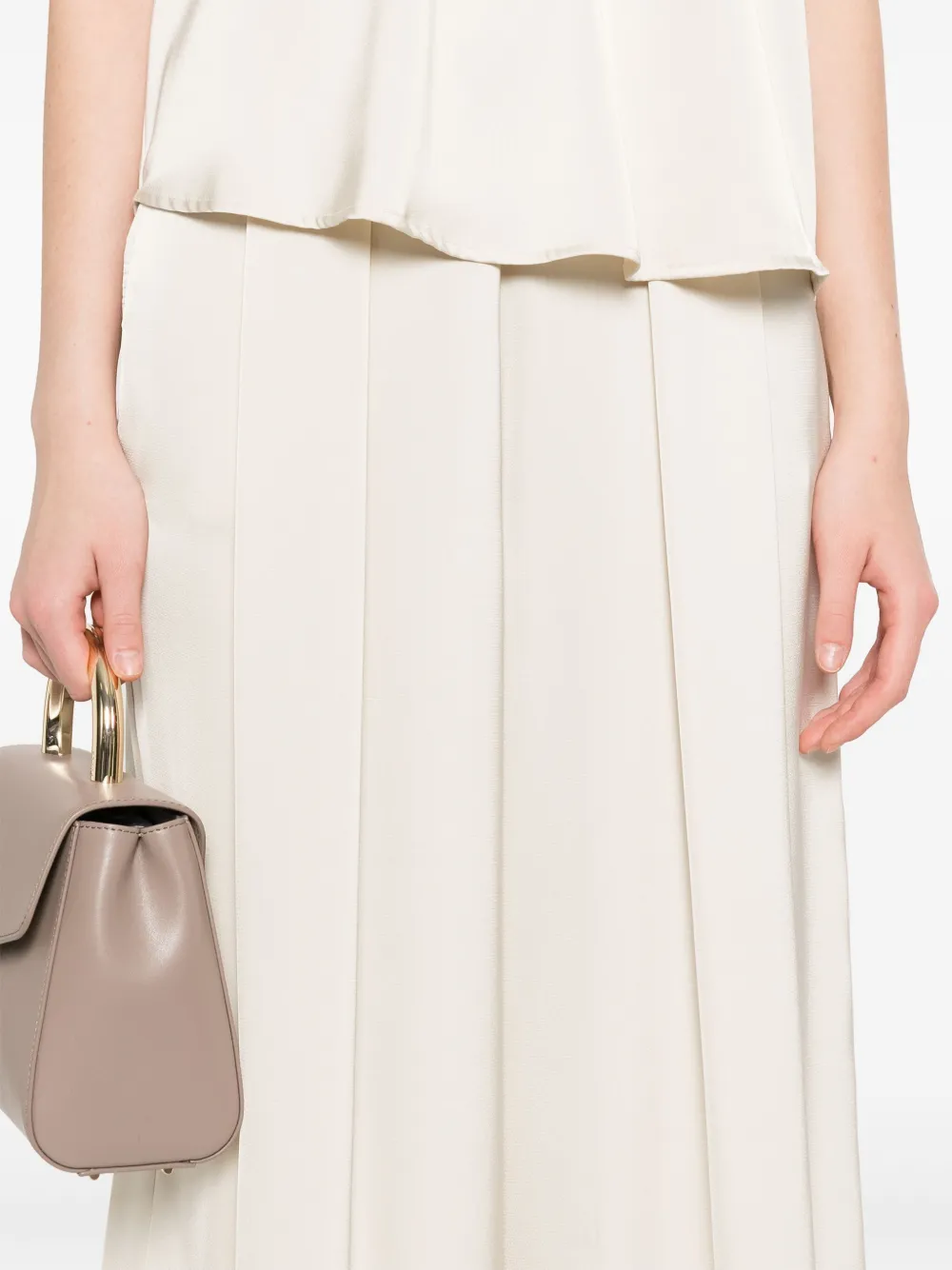 SO ALLURE Satijnen broek Beige