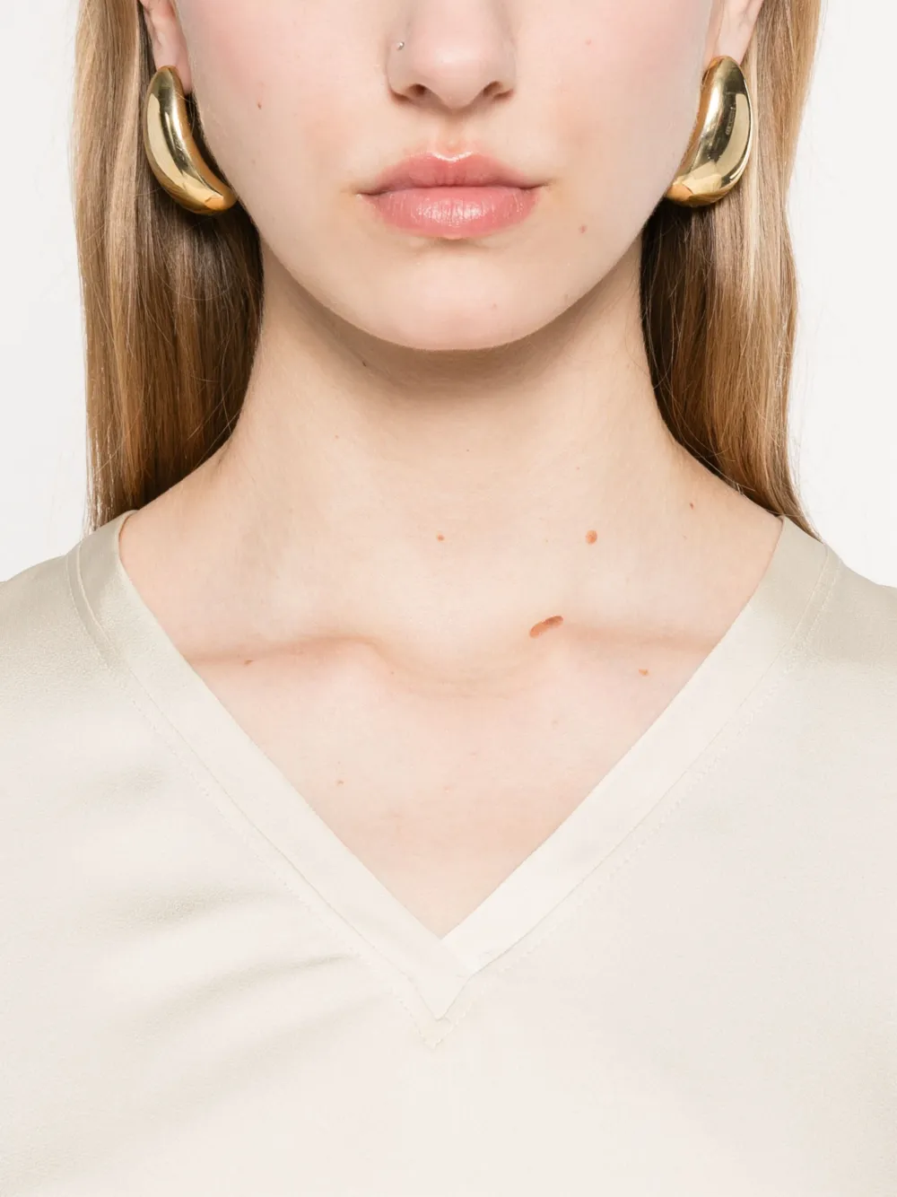 SO ALLURE Satijnen broek Beige