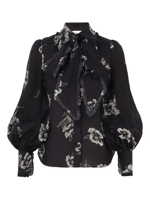 ZIMMERMANN Blusa floral com mangas bufantes