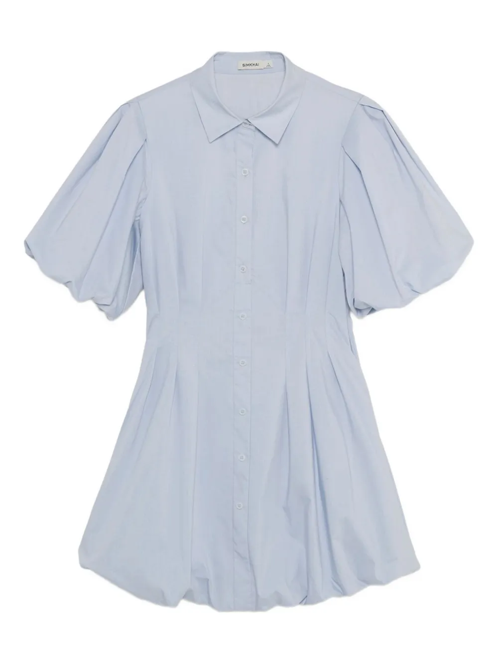 Simkhai Cleo puff-sleeve shirt dress - Blauw