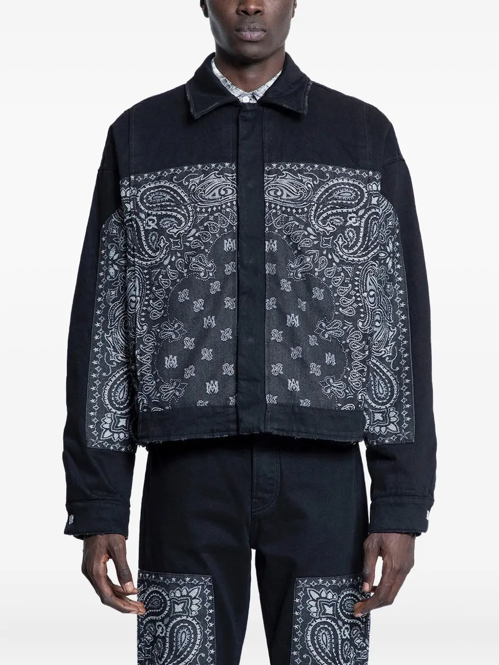 AMIRI paisley-print denim jacket | Black | Image 1