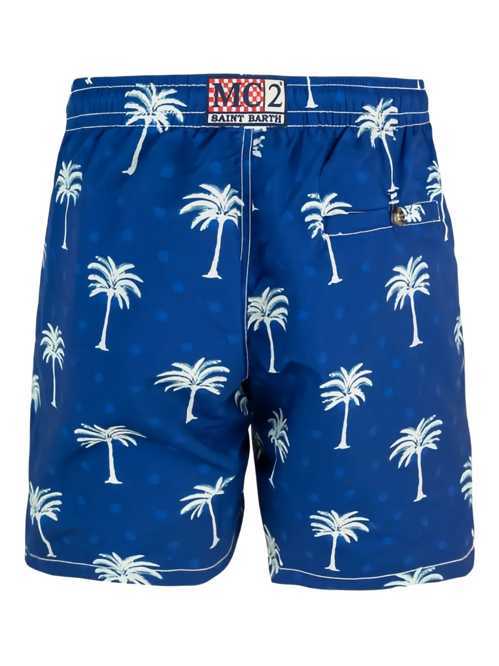Mc2 Saint Barth Caprese Palm-tree Swim Shorts In Blue