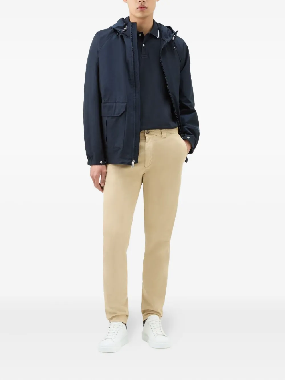 Woolrich tipped-collar polo shirt - Blauw
