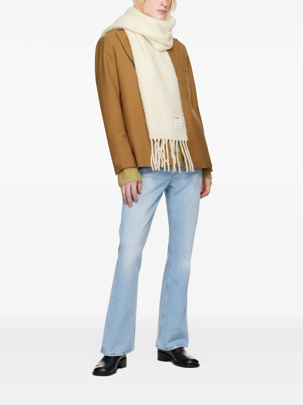 Séfr Big Fringed Scarf In Neutral