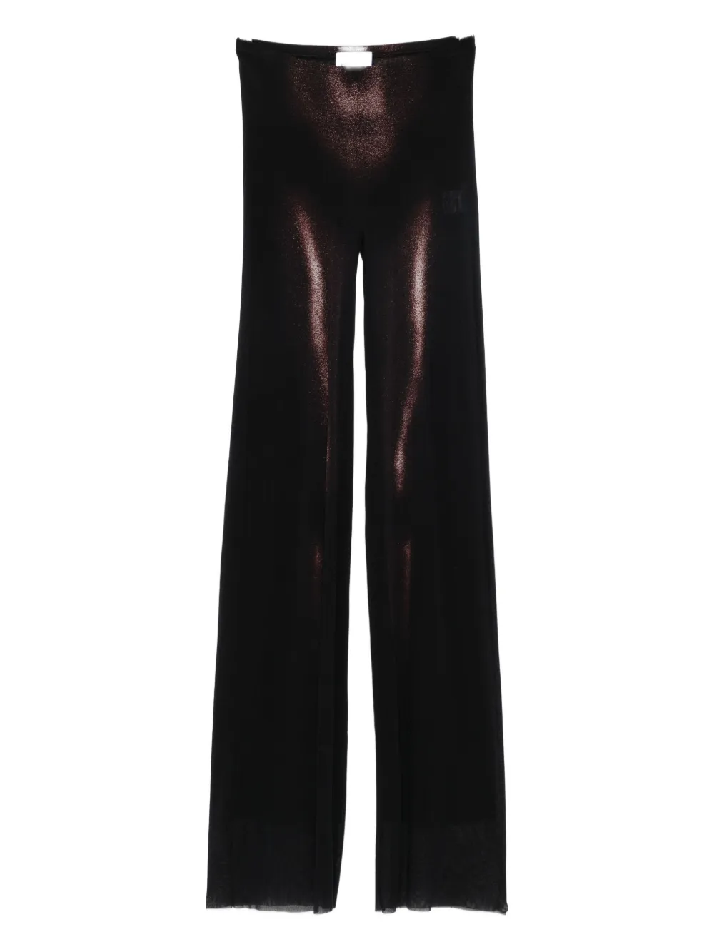 Jean Paul Gaultier Body-print Mesh Trousers In Brown