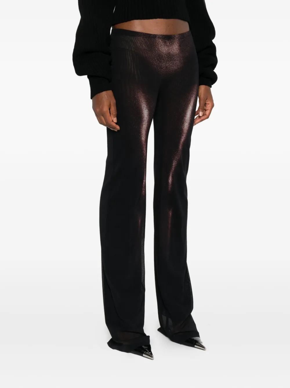 Jean Paul Gaultier Mesh broek met print Bruin