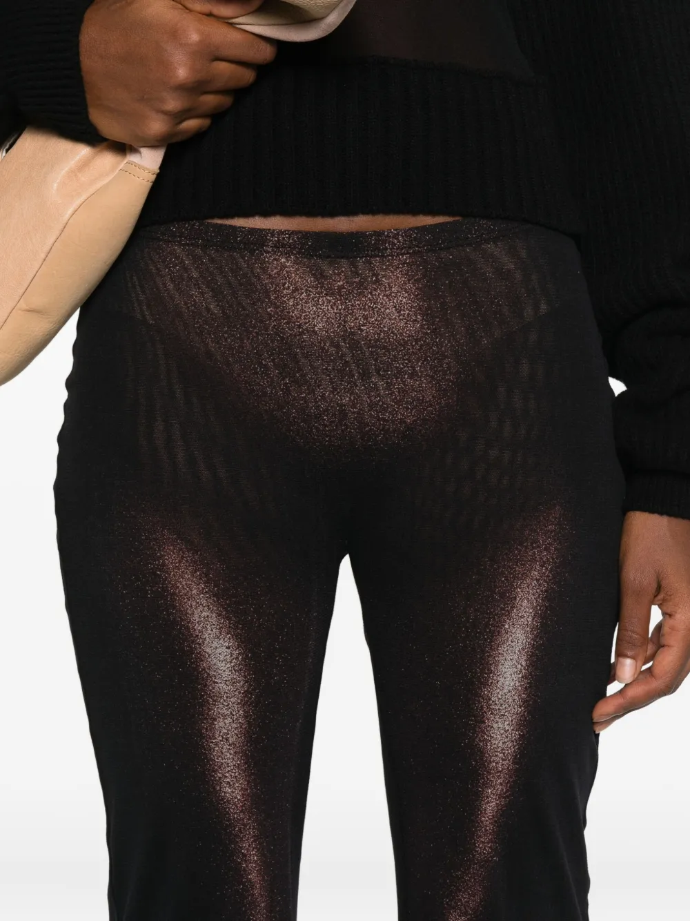 Jean Paul Gaultier Mesh broek met print Bruin