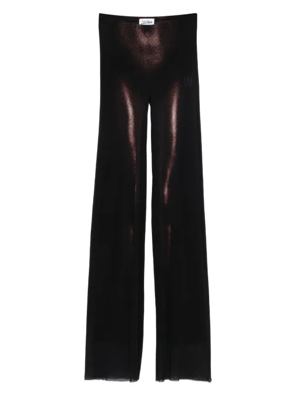 Jean Paul Gaultier Body-print Mesh Trousers in Brown