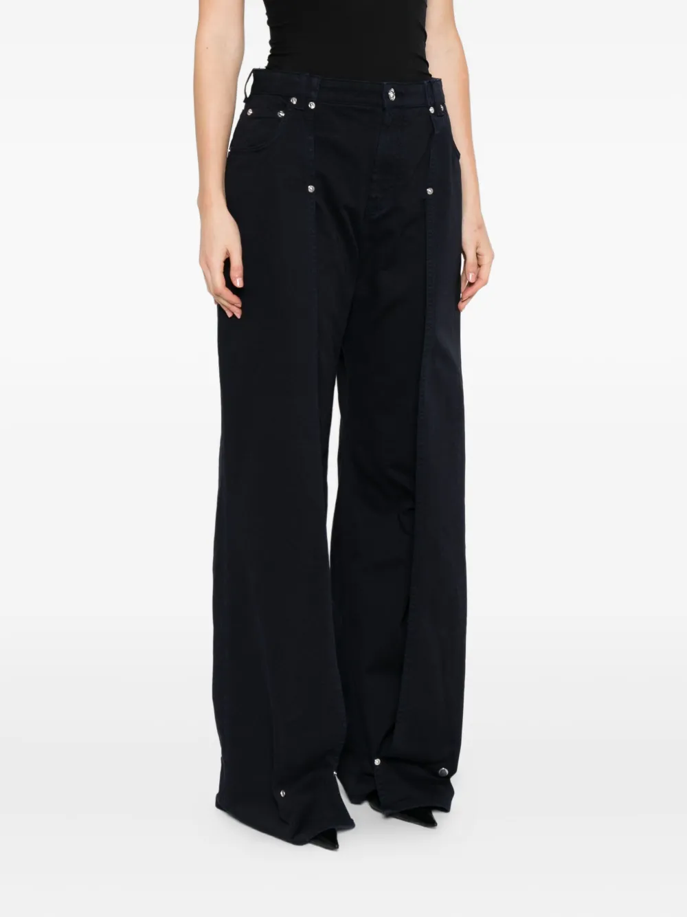 Jean Paul Gaultier Panelled Button-fastening Jeans In Black