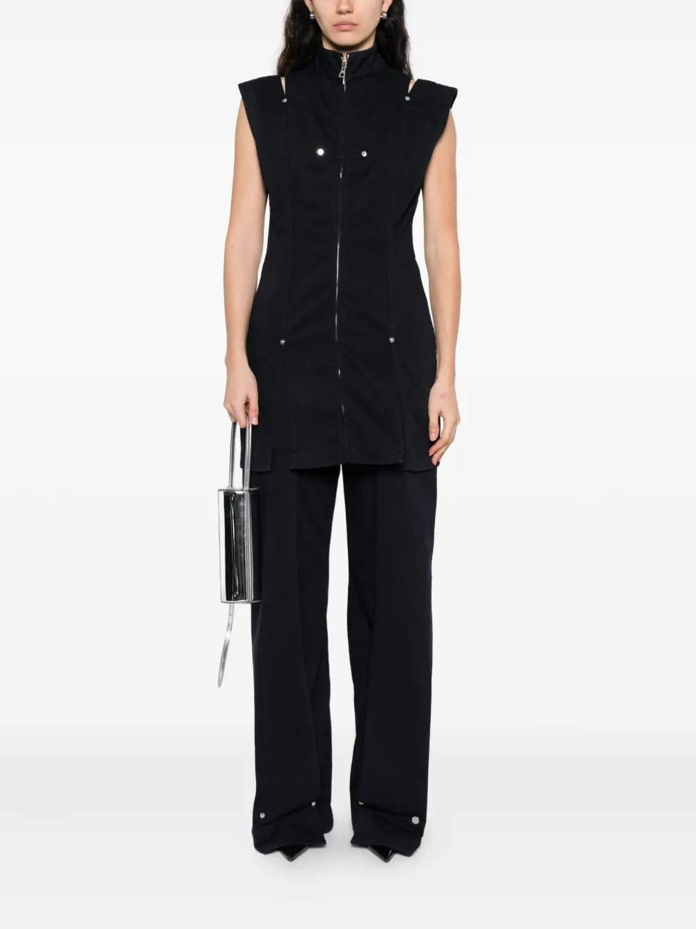 Jean Paul Gaultier Jeans met knoopsluiting en vlakken - Blauw