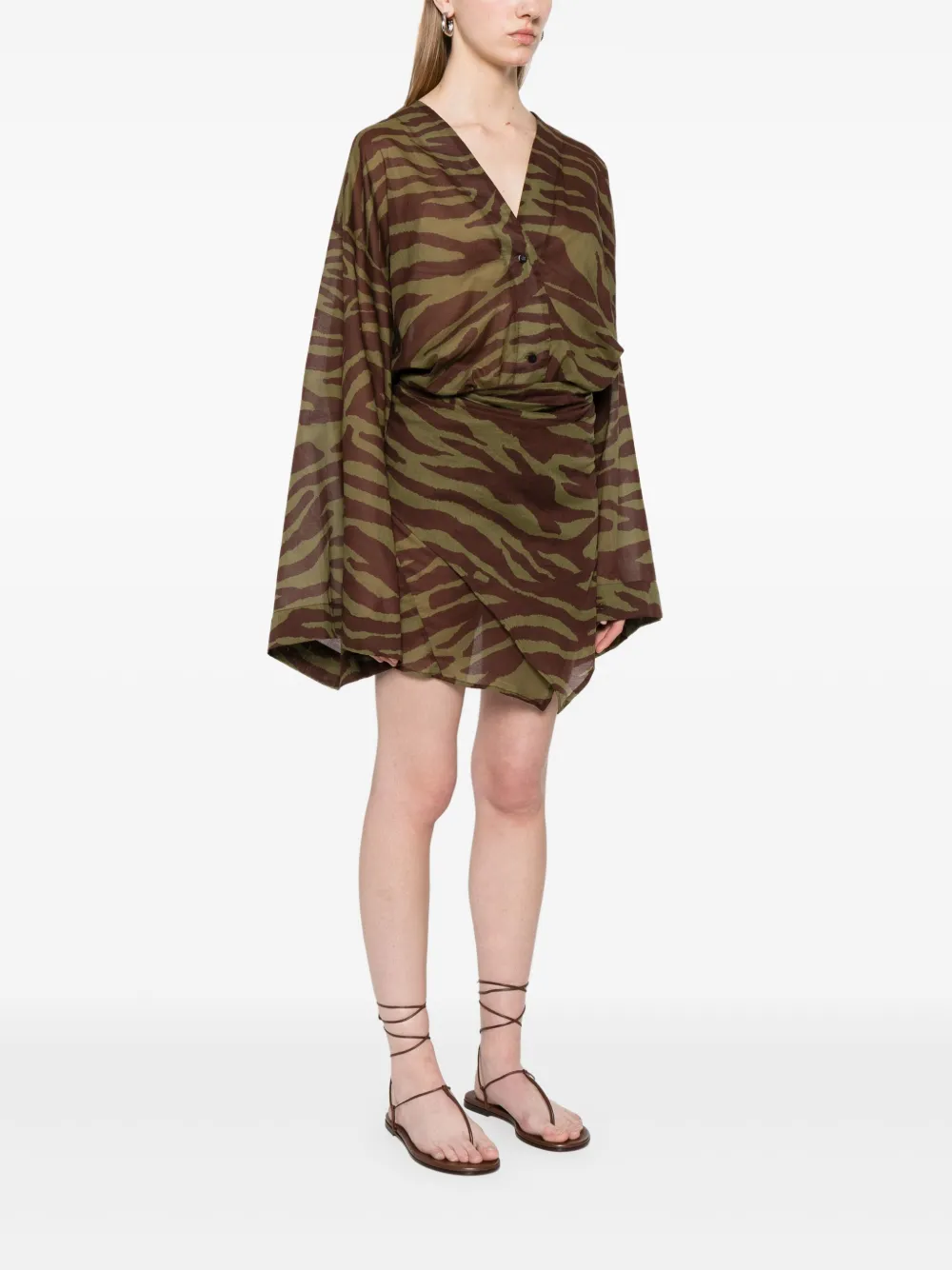Shop Attico Zebra-print Mini Dress
