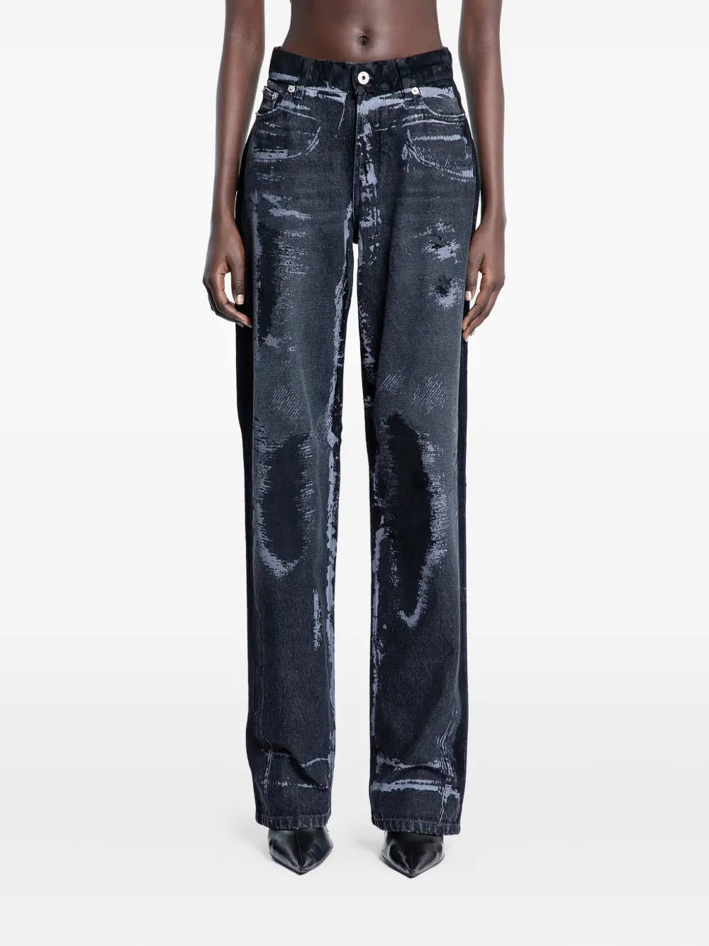 Jean Paul Gaultier flocked jeans | Black | Image 1
