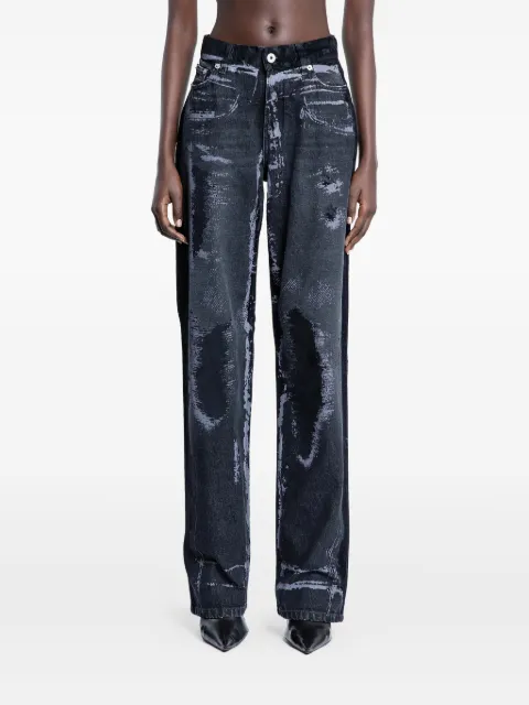 Jean Paul Gaultier flocked jeans