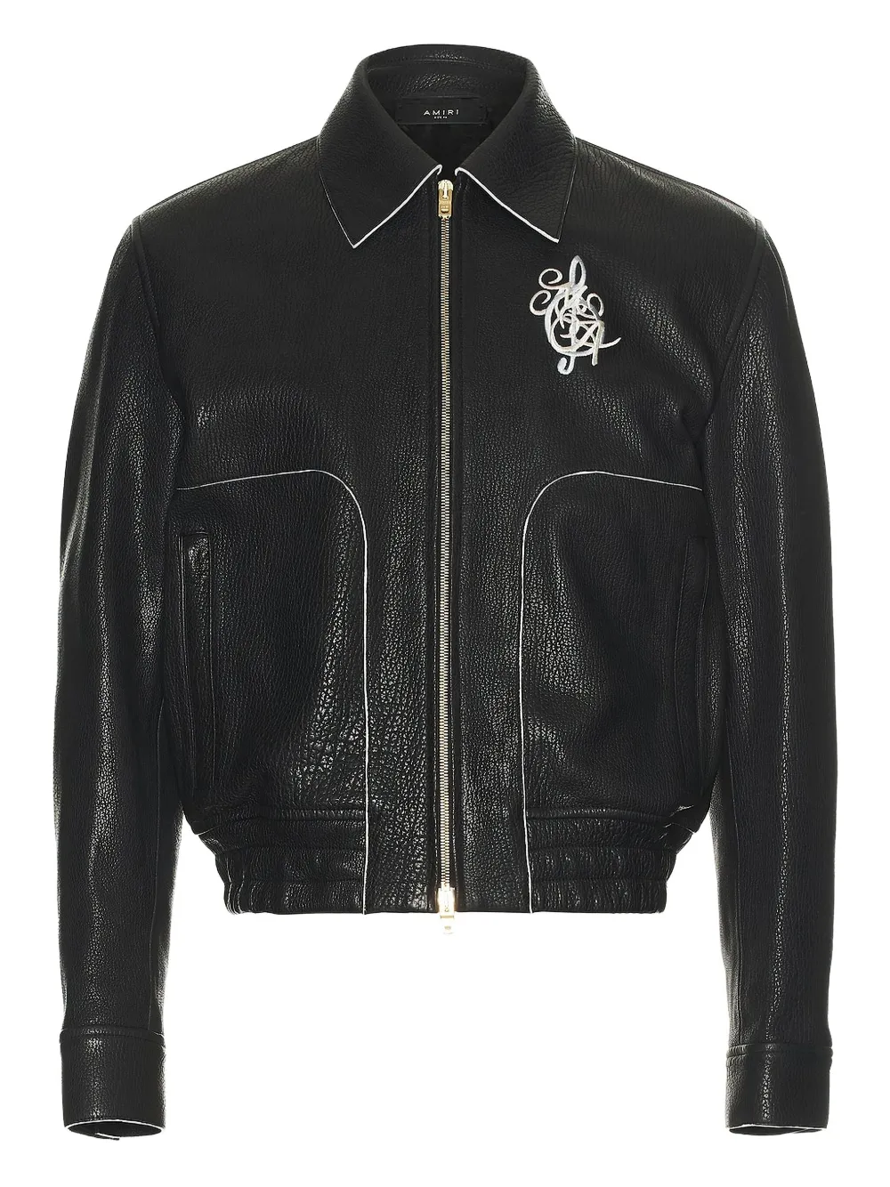 AMIRI embroidered leather jacket | Black | Image 1
