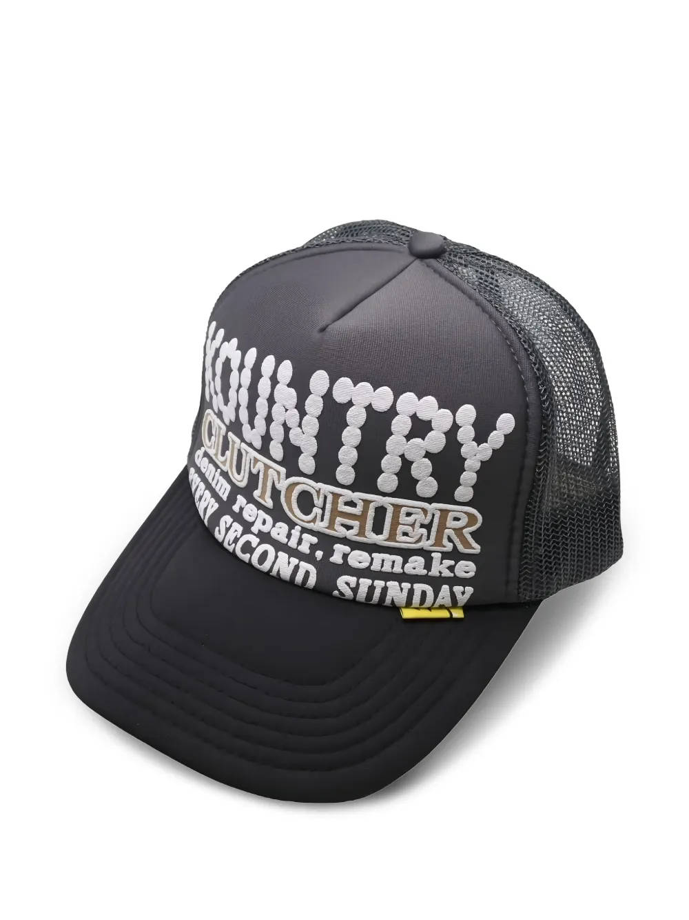 KAPITAL mesh-panelling trucker cap hat - Grijs