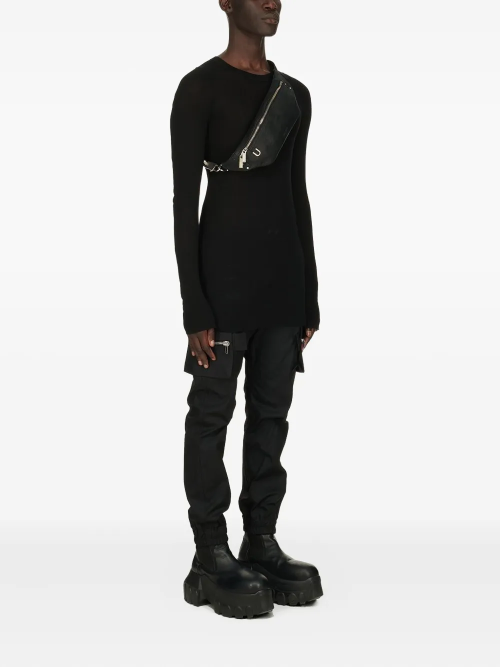 Rick Owens شنطة وسط جلد بسحاب مزدوج | Image 2