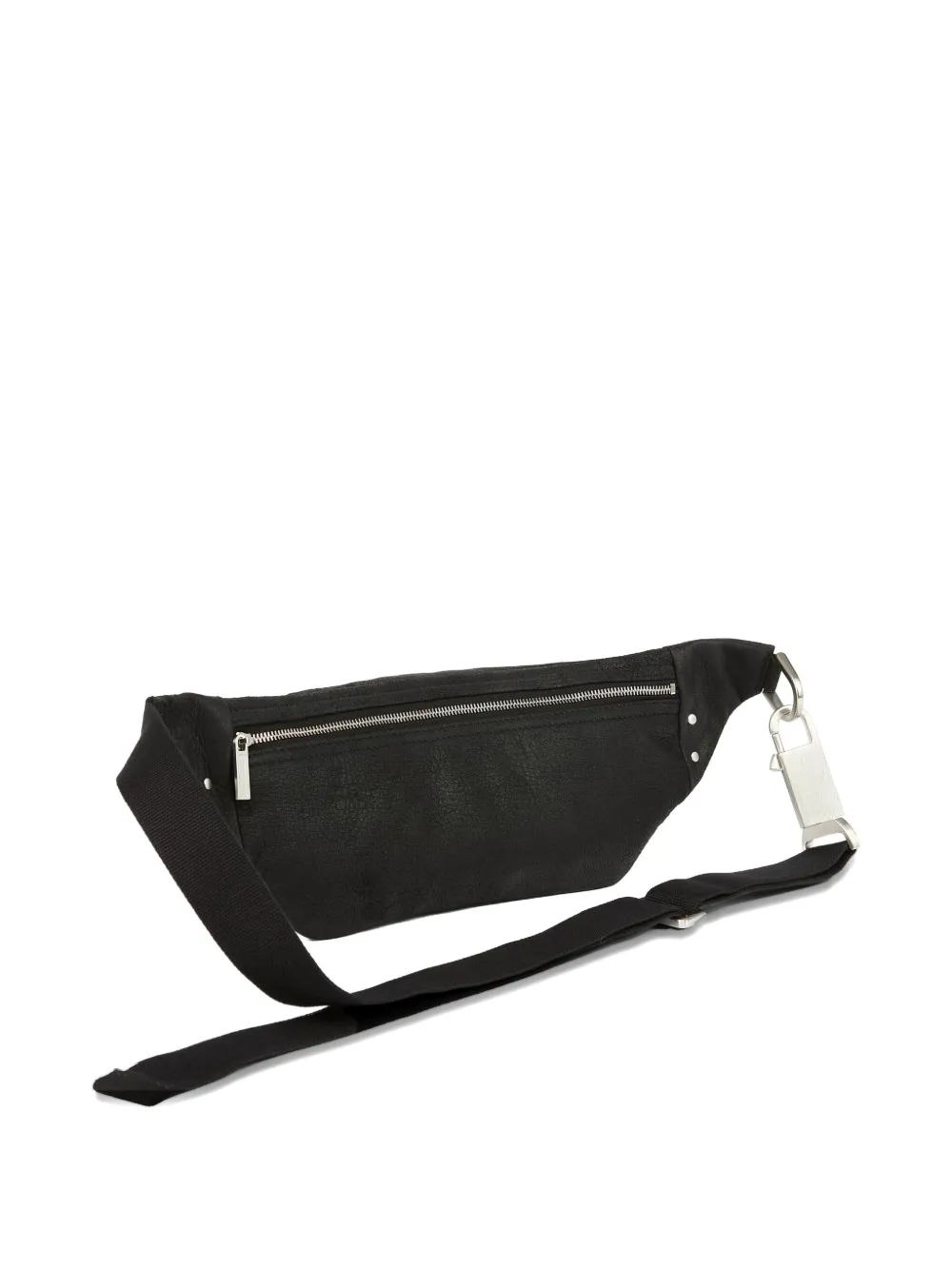Rick Owens Calf Leather Belt Bag With Adjustable Strap In Black