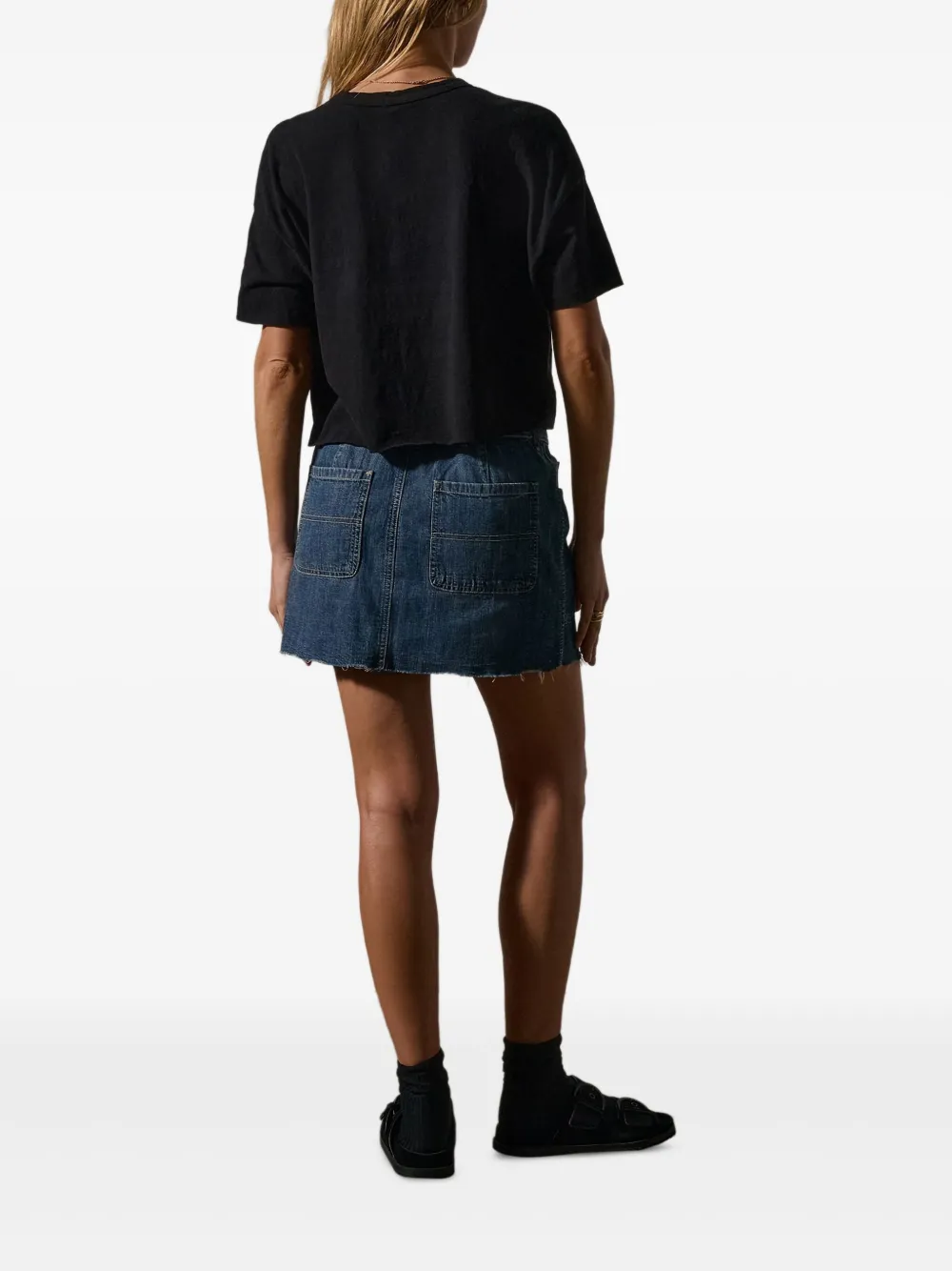James Perse Cropped T-shirt In Black