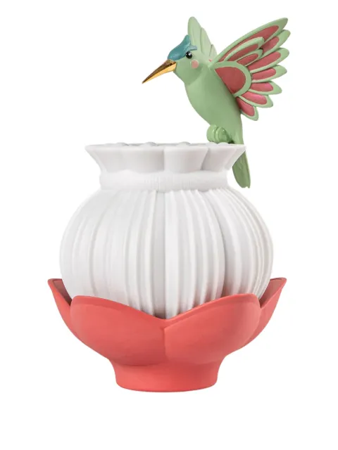 Lladró hummingbird vase (22cm x 15cm)