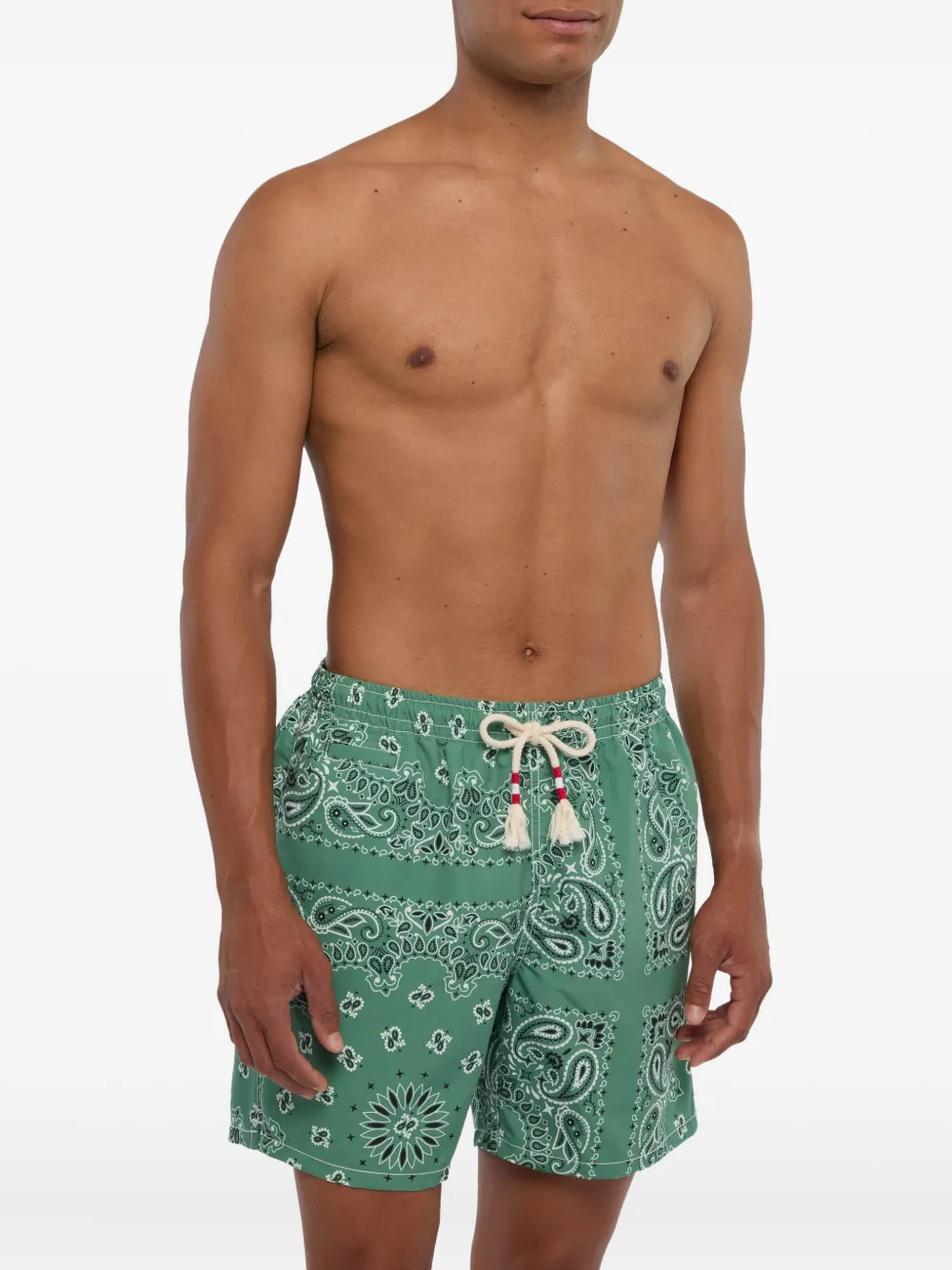 Mc2 Saint Barth Paisley-print Drawstring Swim Shorts In Green