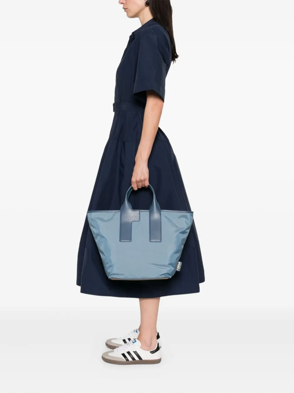 Furla Piuma L shopper met leren afwerking - Blauw