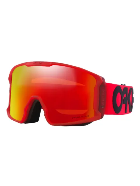 Oakley Line Miner red-lens geometric ski goggles