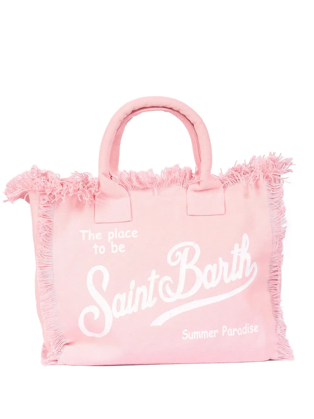 MC2 Saint Barth Vanity shopper met franje en logoprint Roze