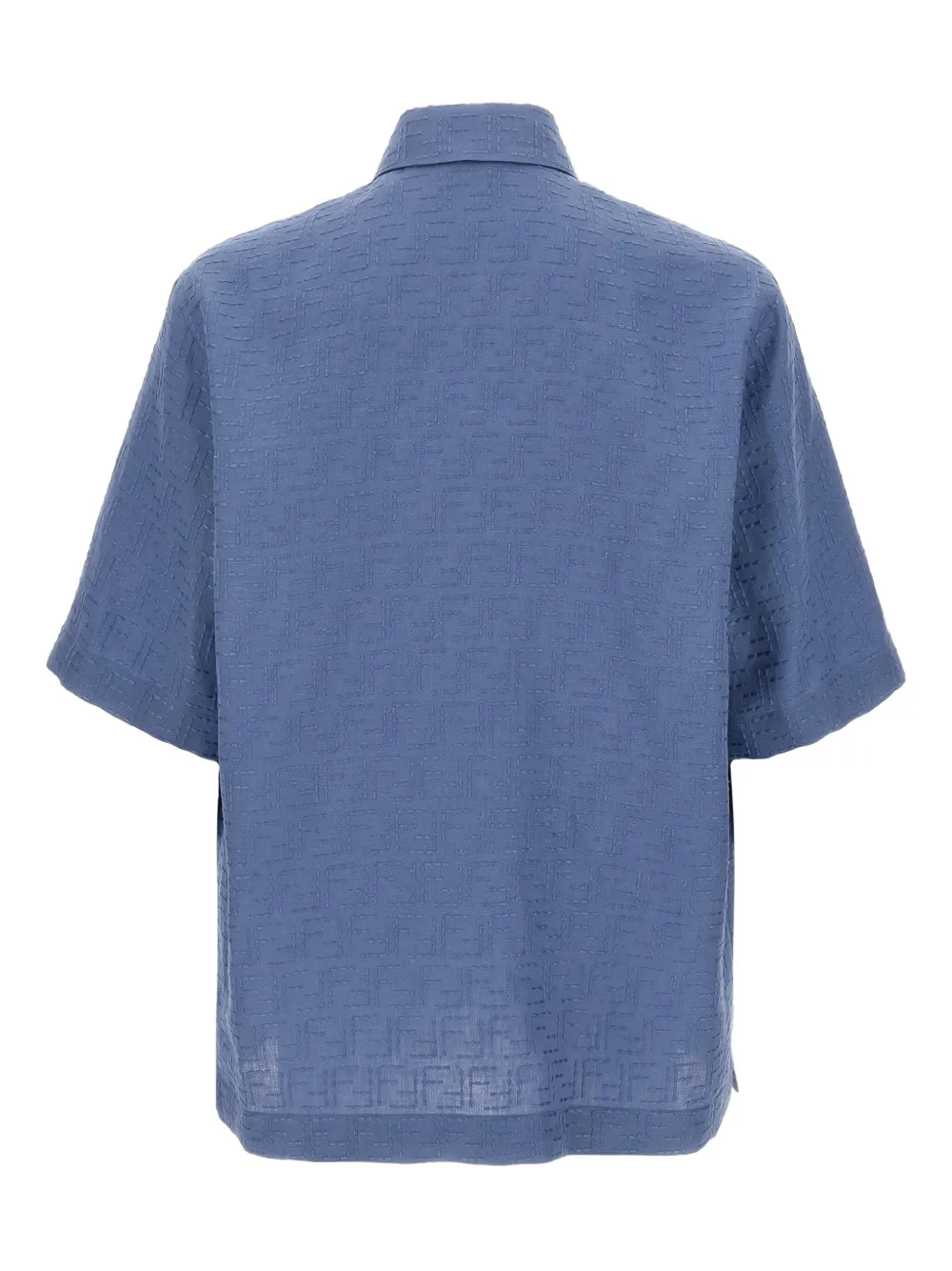 FENDI Overhemd met FF-patroon en korte mouwen Blauw