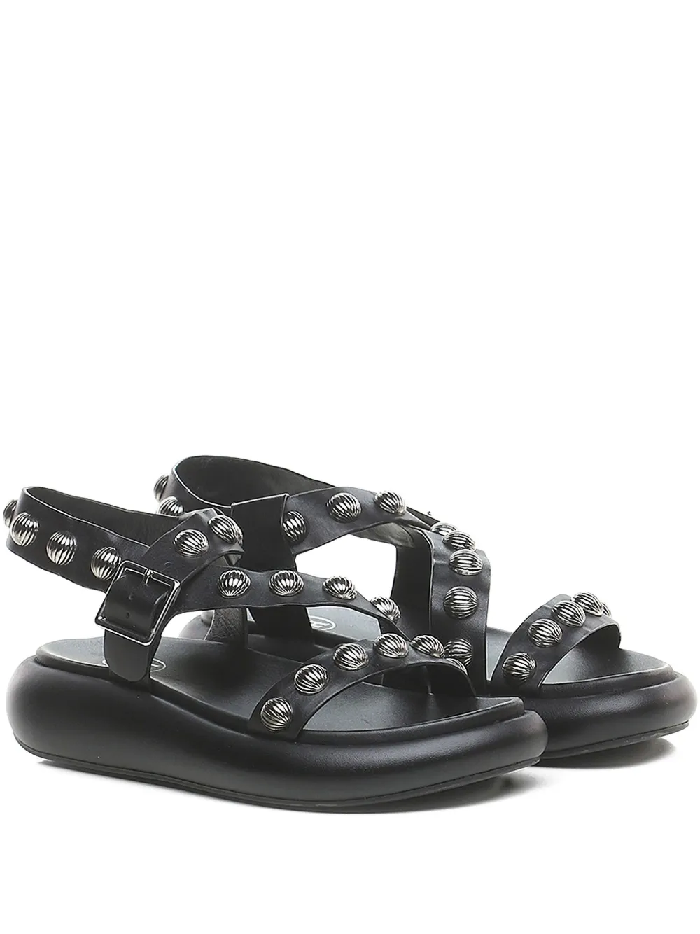 Ash stud-embellishe flat sandals - ブラック Ash stud-embellishe flat sandals - ブラック