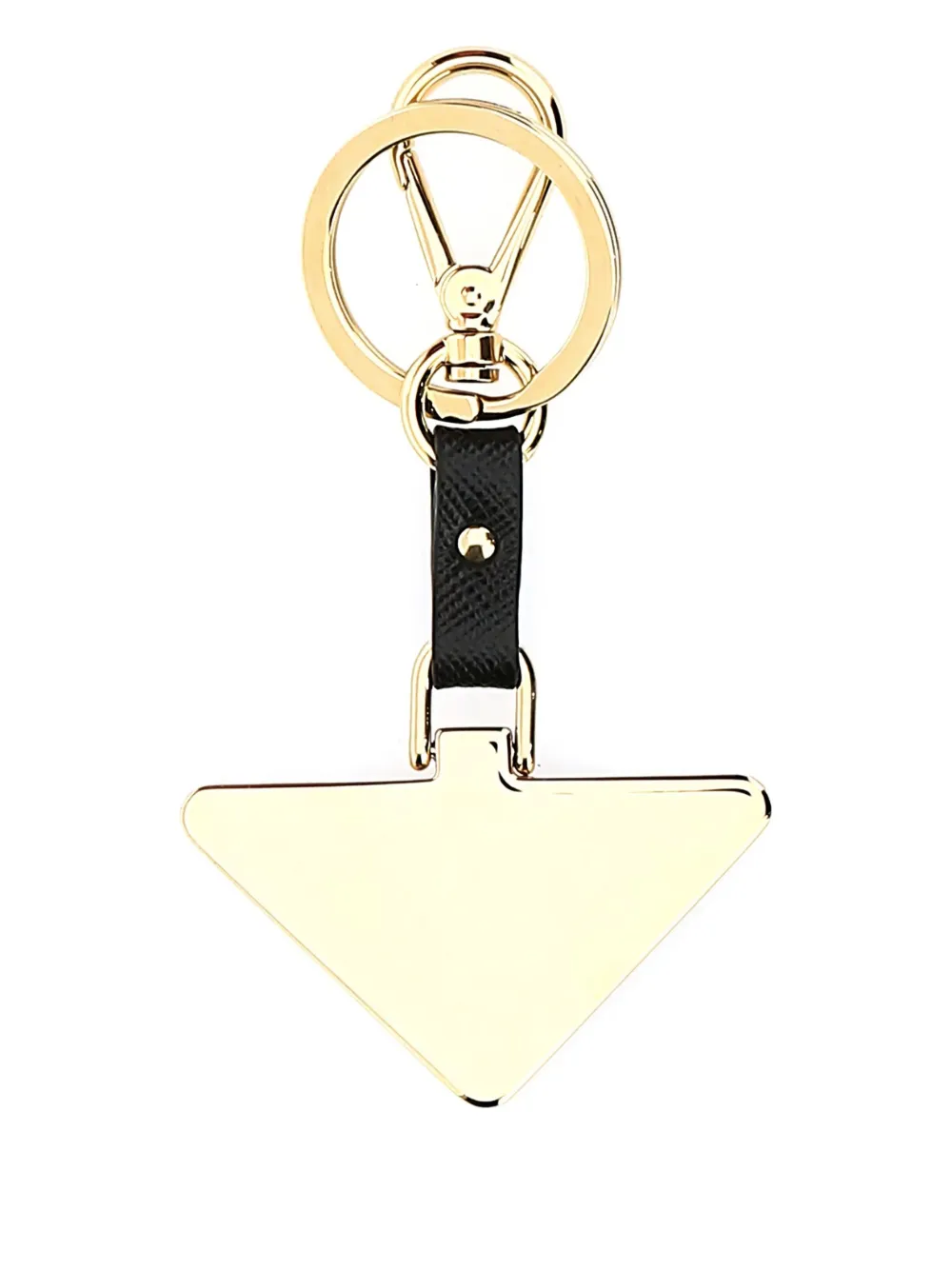 Prada triangle-plaque keyring Goud