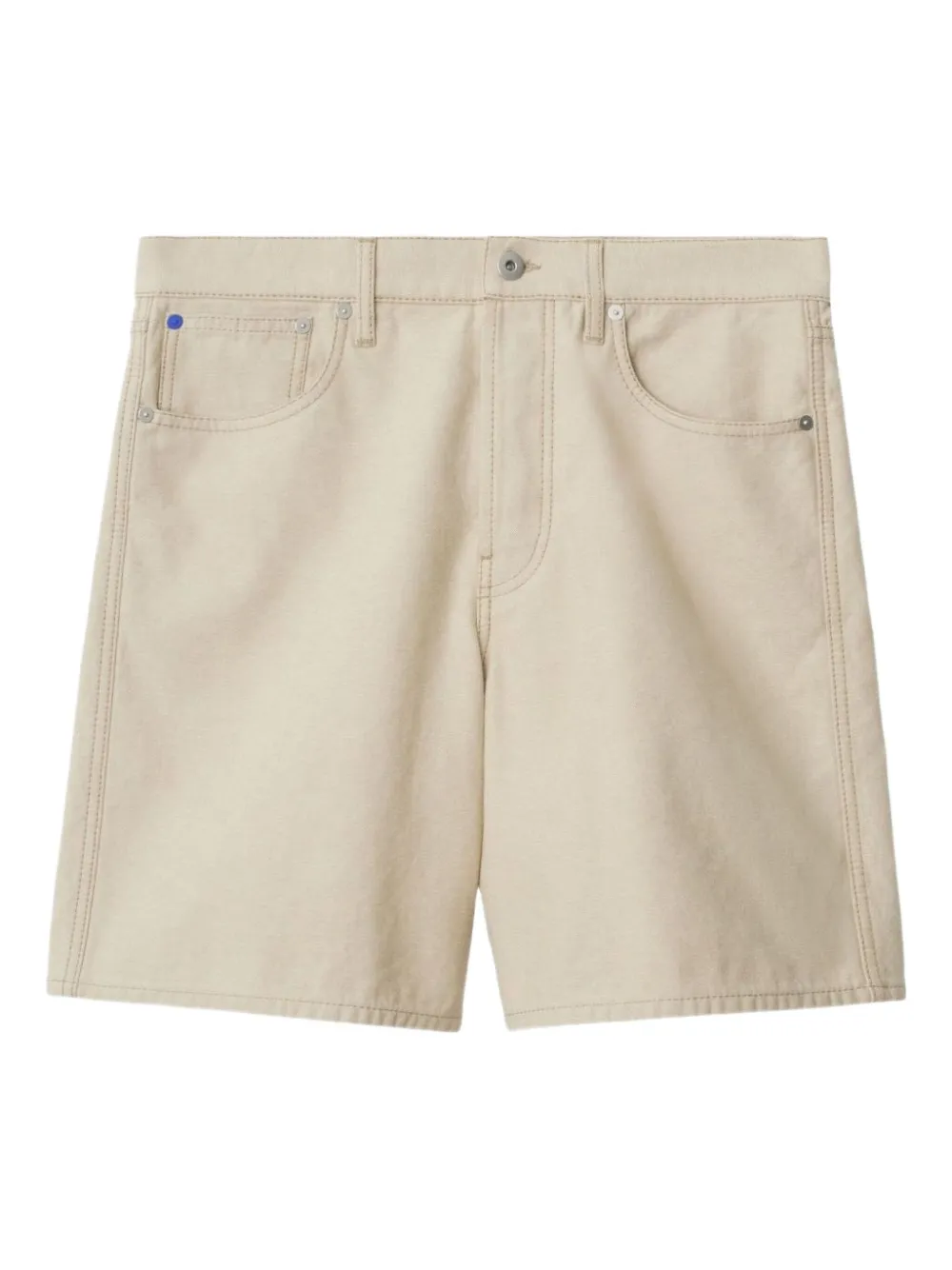 Burberry Katoenen shorts met geborduurd logo Beige