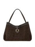 Ferragamo Gancini-pattern leather tote bag - Brown