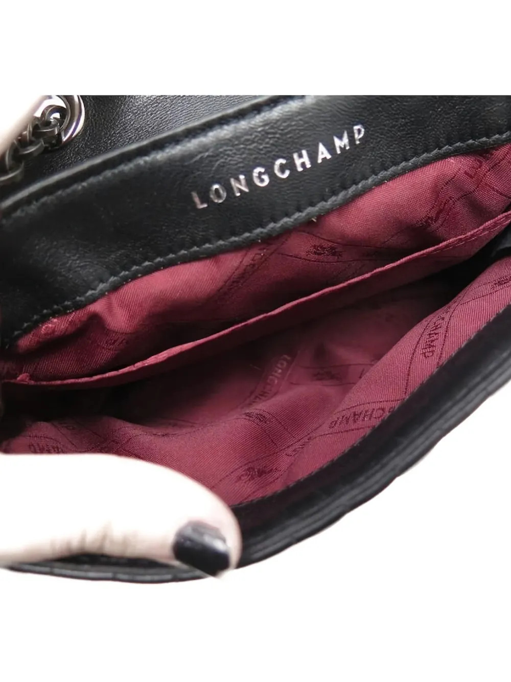 Longchamp Quilted Chain-strap Cross-body Bag In Black