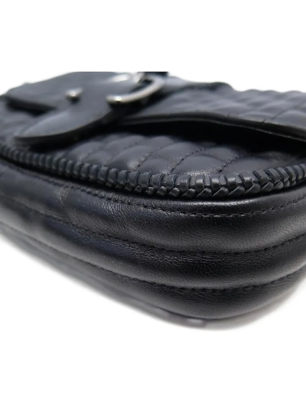 Longchamp Quilted Chain-strap Cross-body Bag In Black
