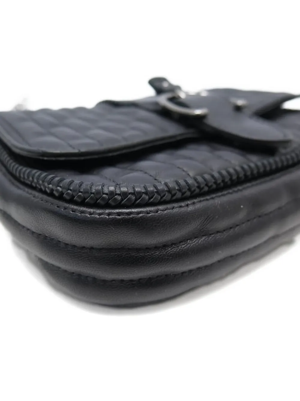 Longchamp Quilted Chain-strap Cross-body Bag In Black