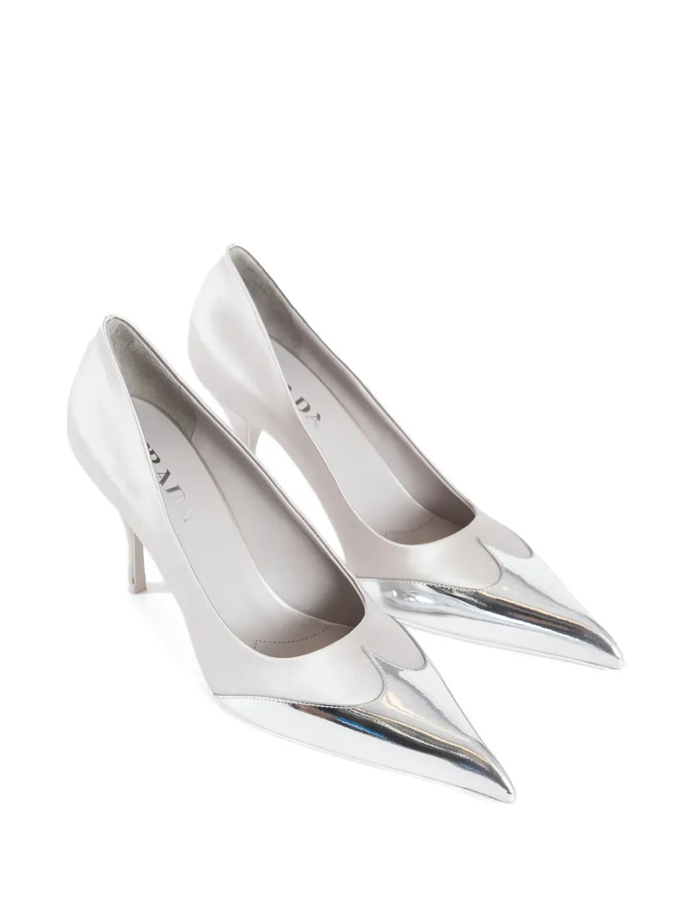 Prada 85mm leather heeled pumps Beige