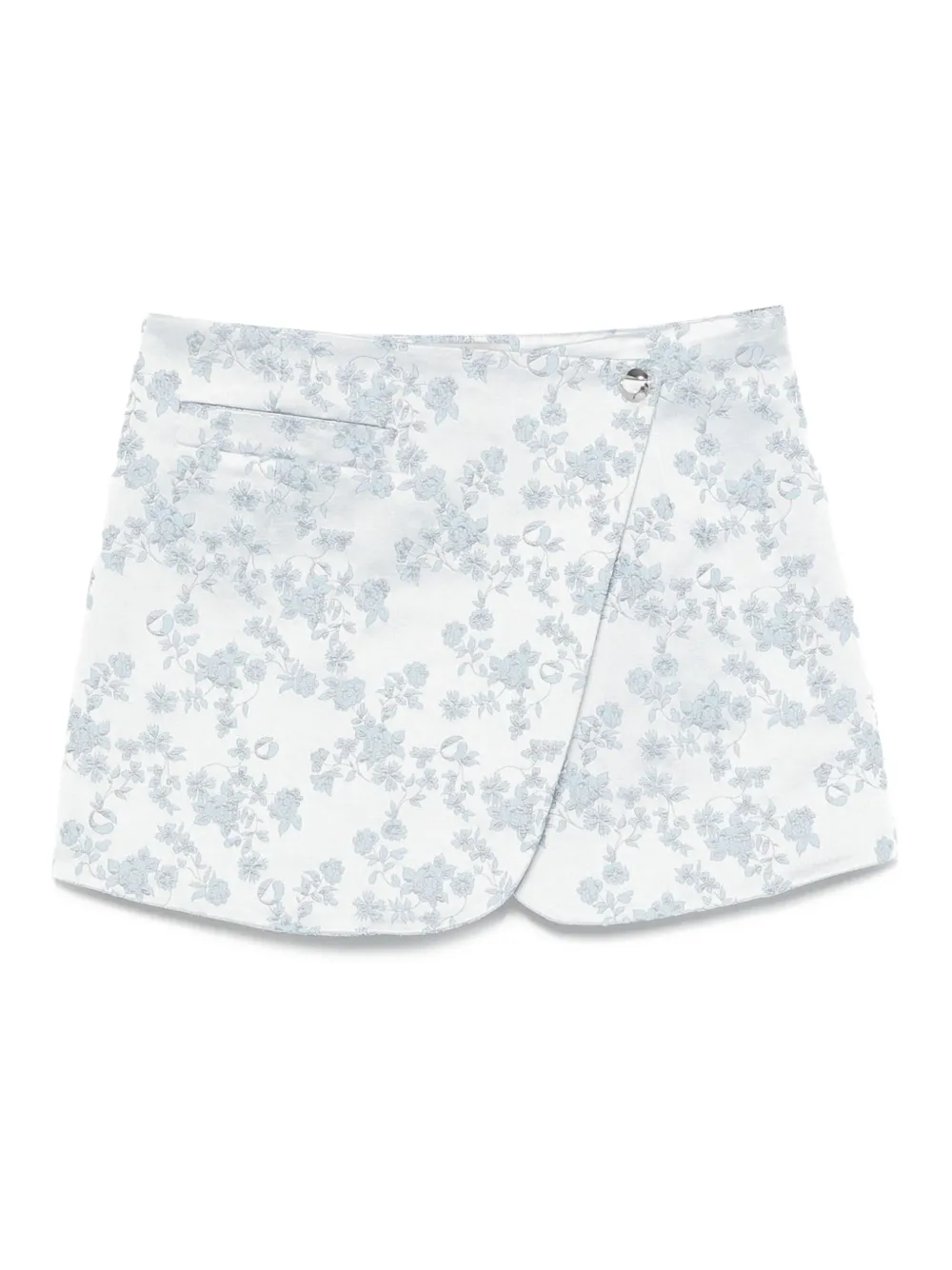 Coperni floral-jacquard wrap mini skirt Blauw