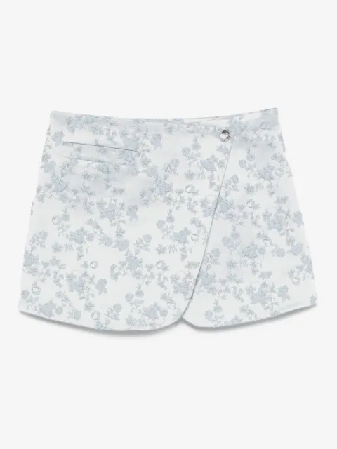 Coperni floral-jacquard wrap mini skirt