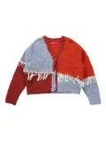 The Elder Statesman frayed patchwork cardigan - Grey