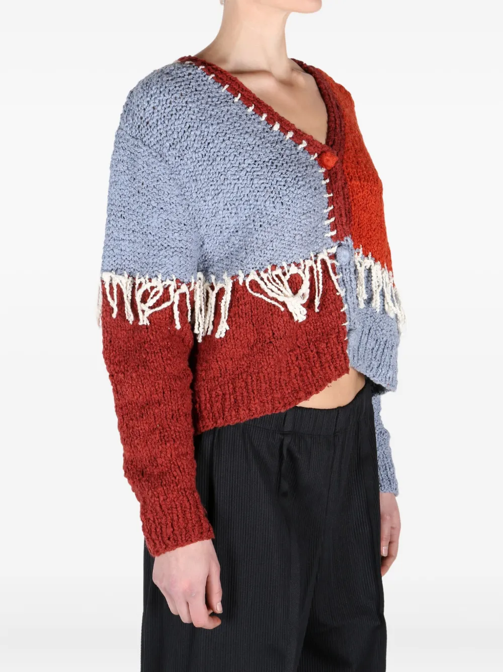 Shop The Elder Statesman Frayed Patchwork Cardigan