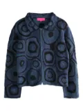 The Elder Statesman Strata crochet-patterned zip jacket - Blue