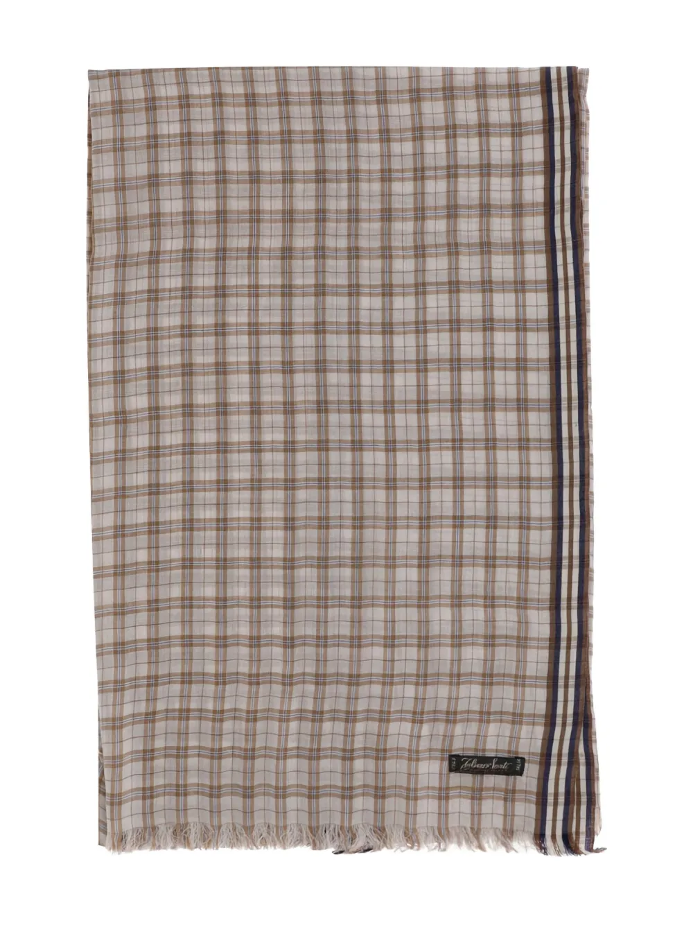 Faliero Sarti Geruite sjaal Beige