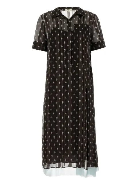 FENDI printed silk shirt dress