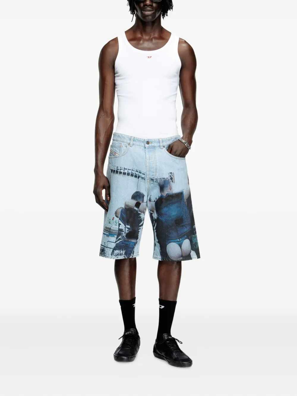 Diesel x Tom of Finland Foundation katoenen shorts Blauw