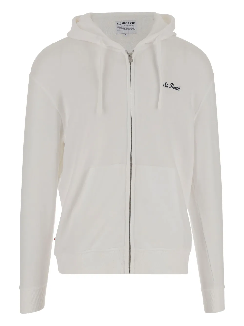 Mc2 Saint Barth Cotton Zip-up Hoodie In White