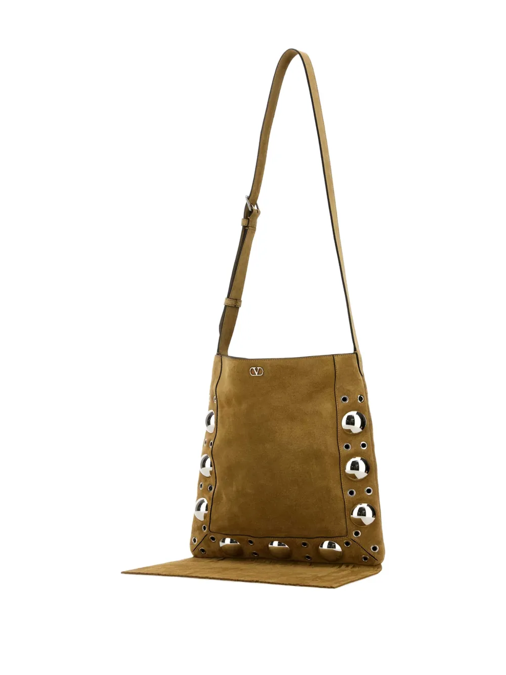 Valentino Garavani Suède schoudertas Beige