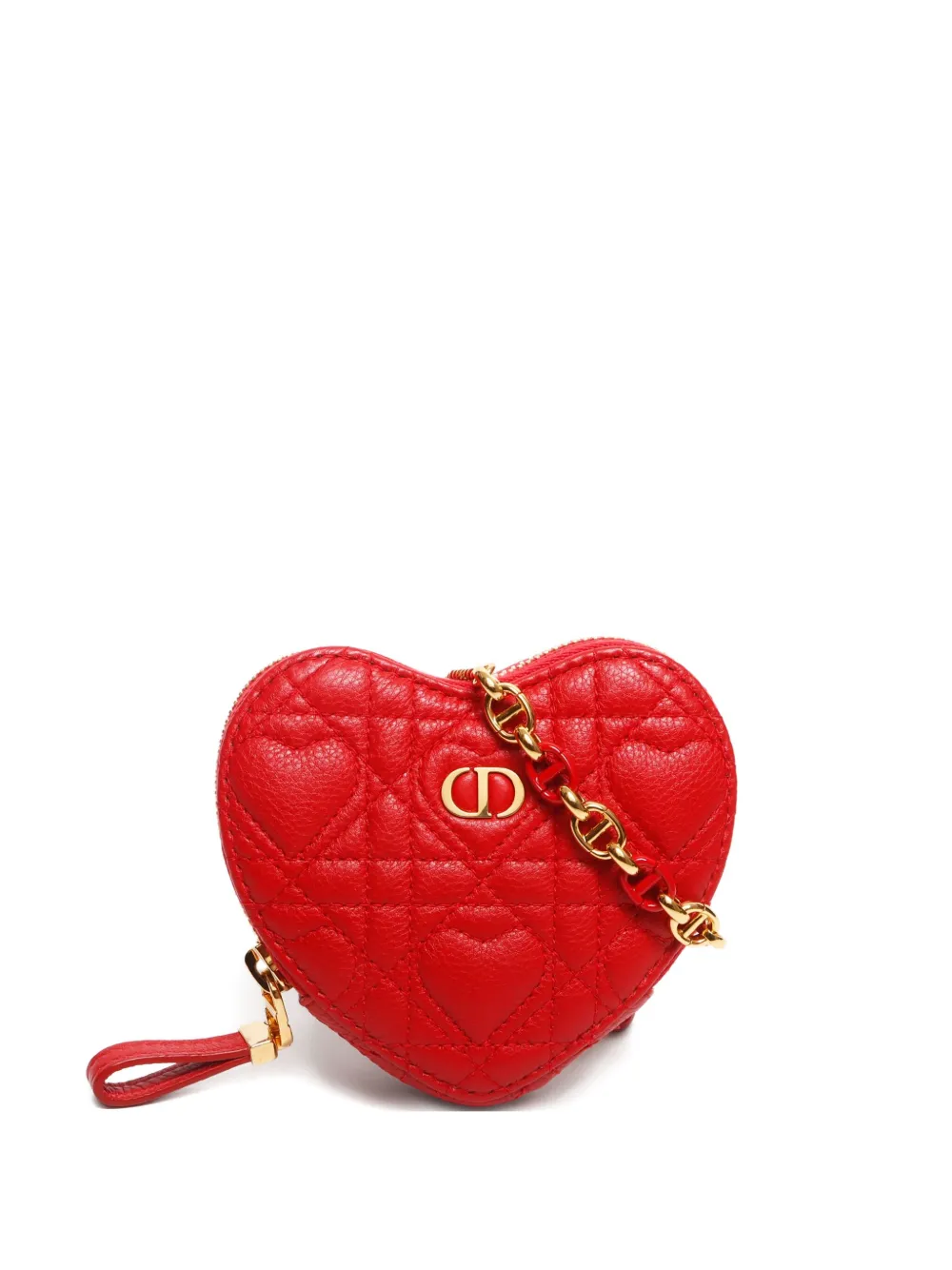 Christian Dior Pre-Owned 2024-2025 ディオール カロ ハート ポーチ - レッド Christian Dior Pre-Owned 2024-2025 ディオール カロ ハート ポーチ - レッド