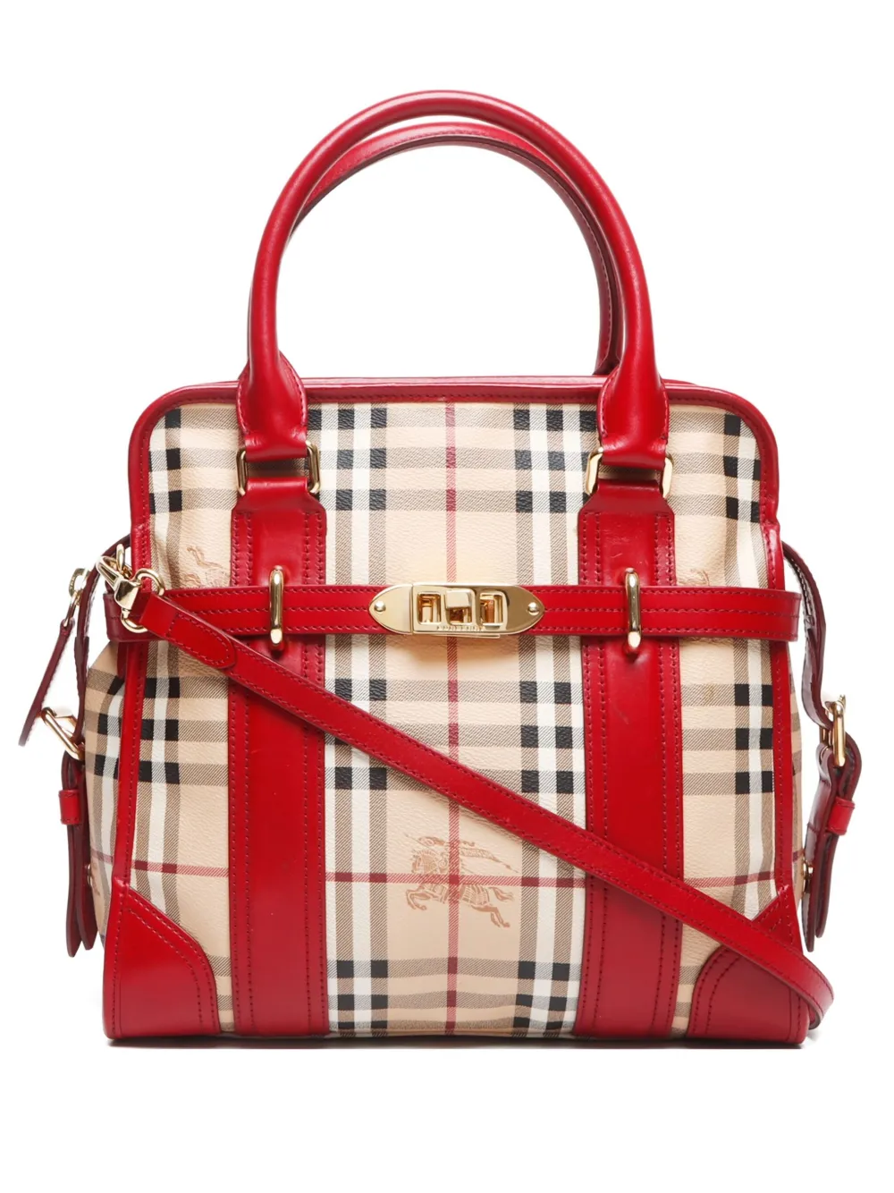 Burberry Pre-Owned 2000-2020s ヘイマーケットチェック キャンバス ショルダーバッグ - ニュートラル Burberry Pre-Owned 2000-2020s ヘイマーケットチェック キャンバス ショルダーバッグ - ニュートラル