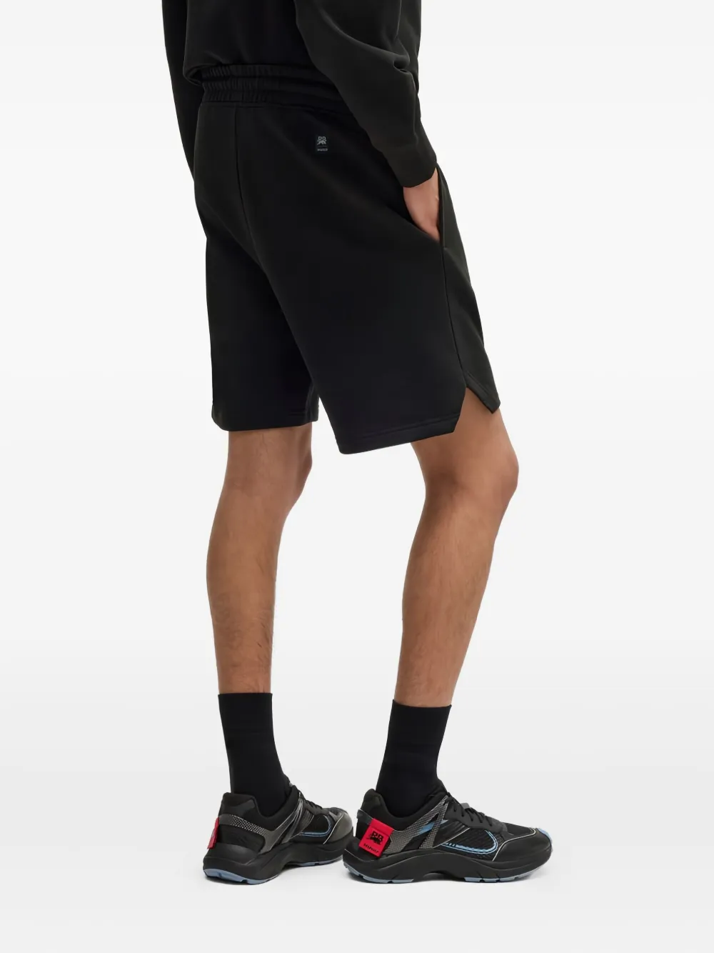 BOSS x RB shorts met trekkoord en logoprint Zwart