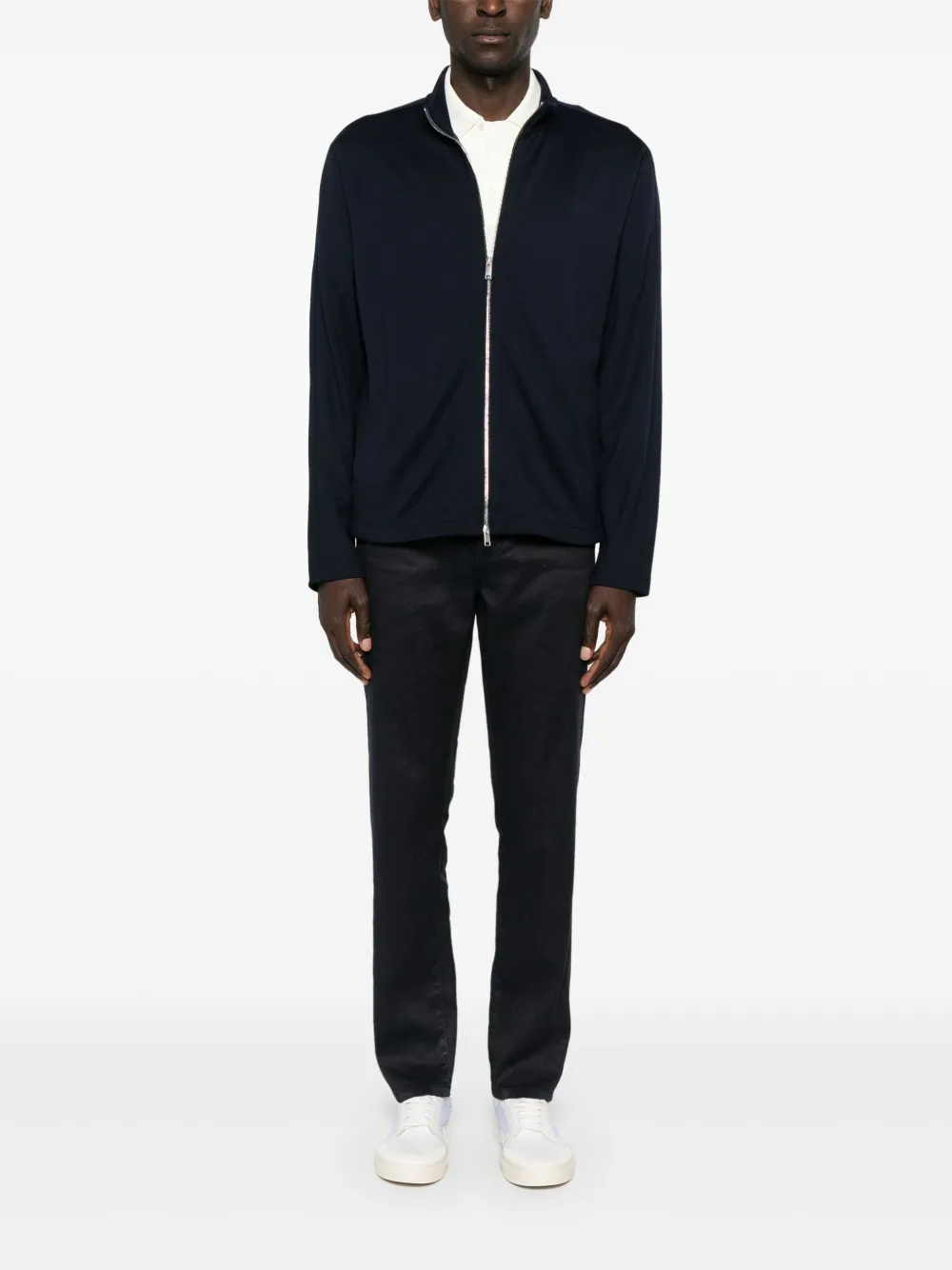 Zegna logo-patch trousers - Blauw